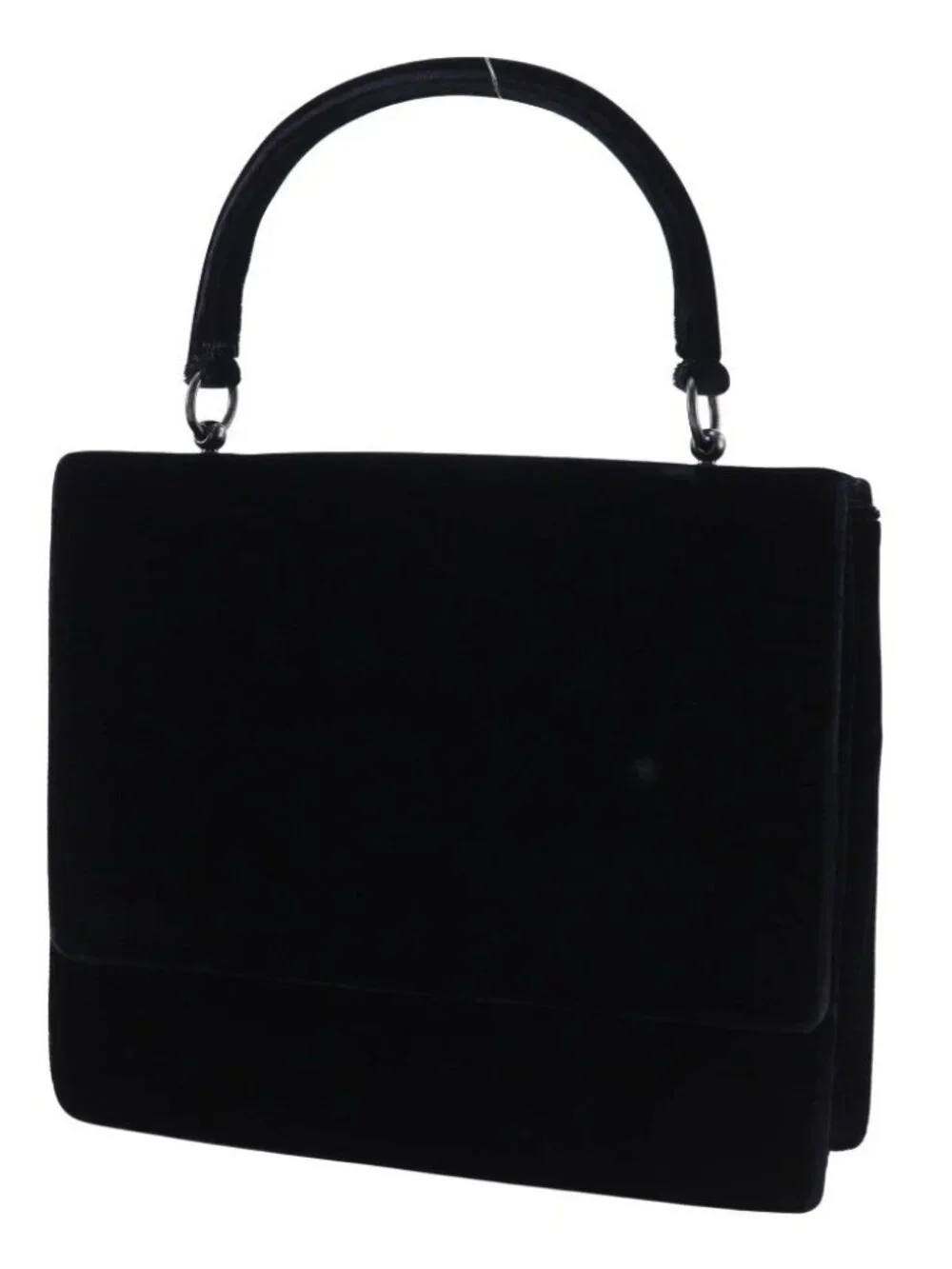 PRADA One handle Handbag vintage NERO black Velor Women